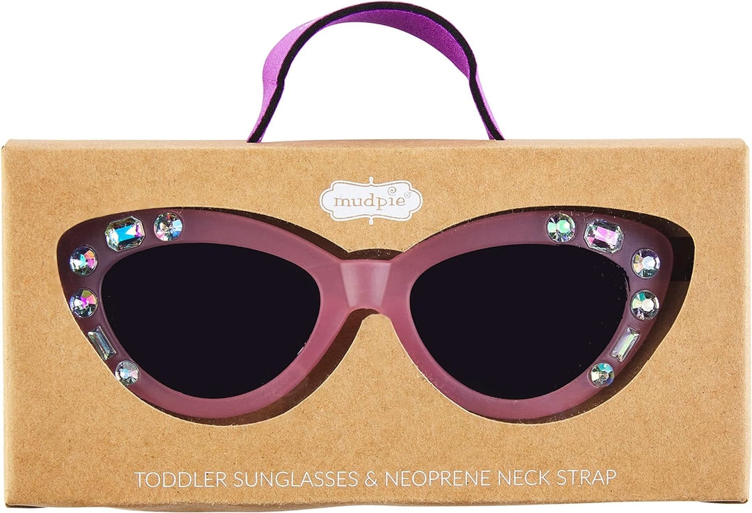 Mud Pie Toddler Girl Sunglasses & Strap Set, Light Pink