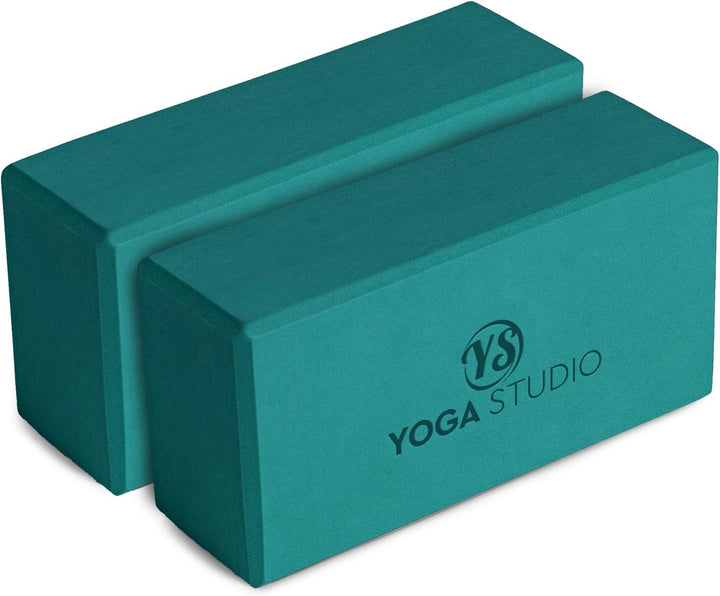 Yoga Studio Yoga-Block aus hochdichtem EVA-Schaumstoff, Doppelpack, rutschfest, abgeschrägte Kanten,
