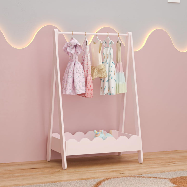[en.casa] Kindergarderobe stehend Vestnes Kleiderständer für Kinder Garderobenständer mit Fach und K