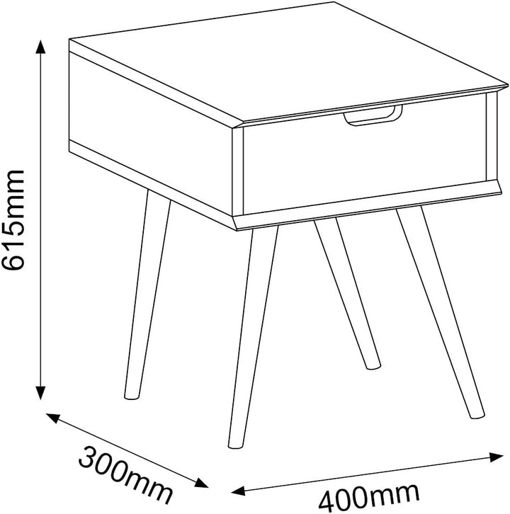 AC Design Furniture Mariela Nachttisch, MDF, weiss, L: 30 x W: 40 x H: 61.5 cm, Weiss