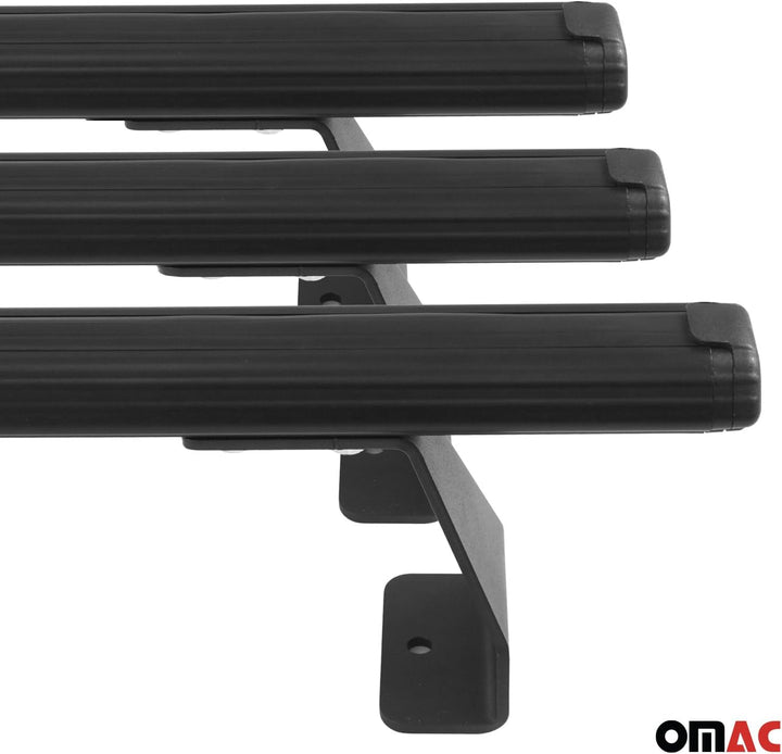 OMAC Dachträger Grundträger Gepäckträger kompatibel mit VW Caravelle T5 2003-2015 Alu Schwarz 3X Scw