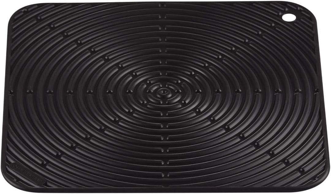 Le Creuset Quadratischer Topflappen aus Silikon, Ø 29 cm, Schwarz glänzend, 93005629140000, Schwarz