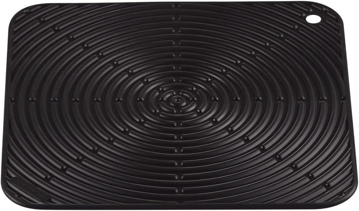 Le Creuset Quadratischer Topflappen aus Silikon, Ø 29 cm, Schwarz glänzend, 93005629140000, Schwarz