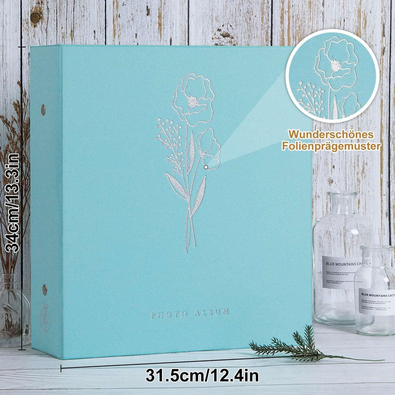 Lanpn Fotoalbum 10x15 1000, Extra Grosses XXL Leinen Einstecken Einsteckalbum für Hoch und Querforma