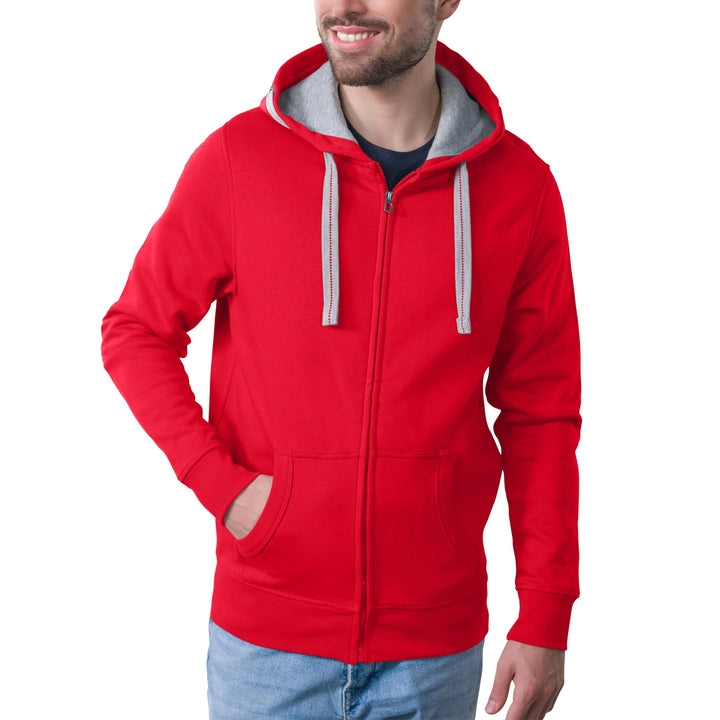 HRM Herren Hooded Jacket I Premium Kapuzenpullover Herren mit Kontrast-Innenfutter I Basic Hoodie mi