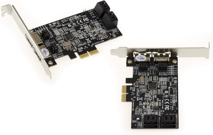 KALEA-INFORMATIQUE PCIe 4 + 2 Ports SATA und eSATA 6G Controller-Karte mit Marvell 88SE9230 Chipsatz