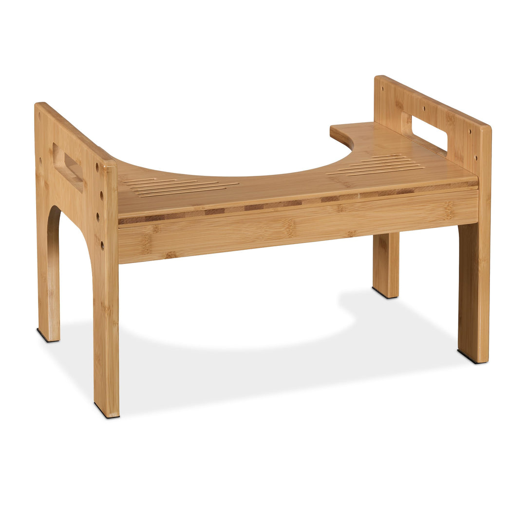 Relaxdays Toilettenhocker, Stuhlgang Unterstützung, WC Hocker für Erwachsene, Bambus, HxBxT 28,5 x 4