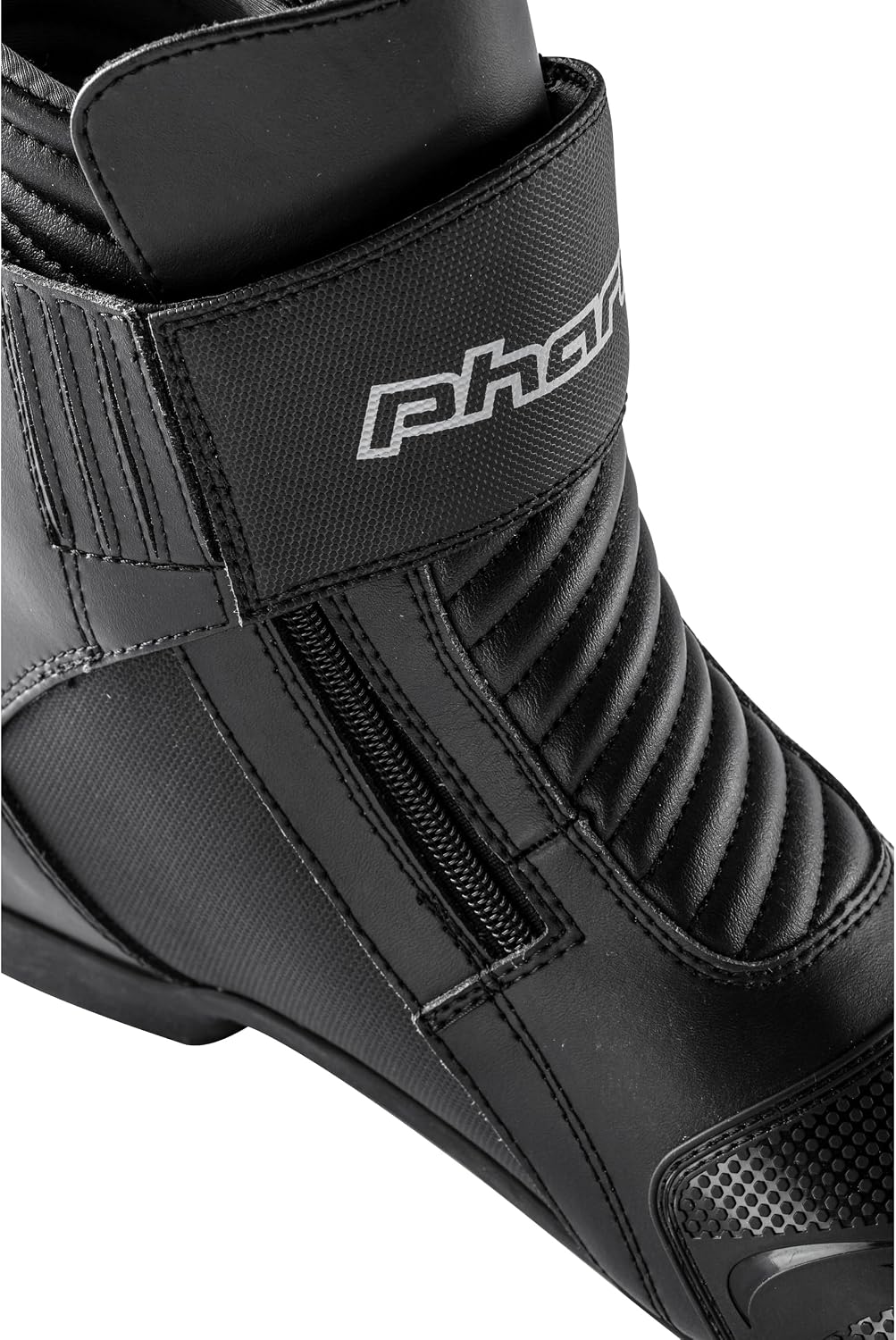 Pharao Trigon WP Motorradstiefel Kurz - Wasserdicht - PU - Polyester 42 EU Schwarz, 42 EU Schwarz