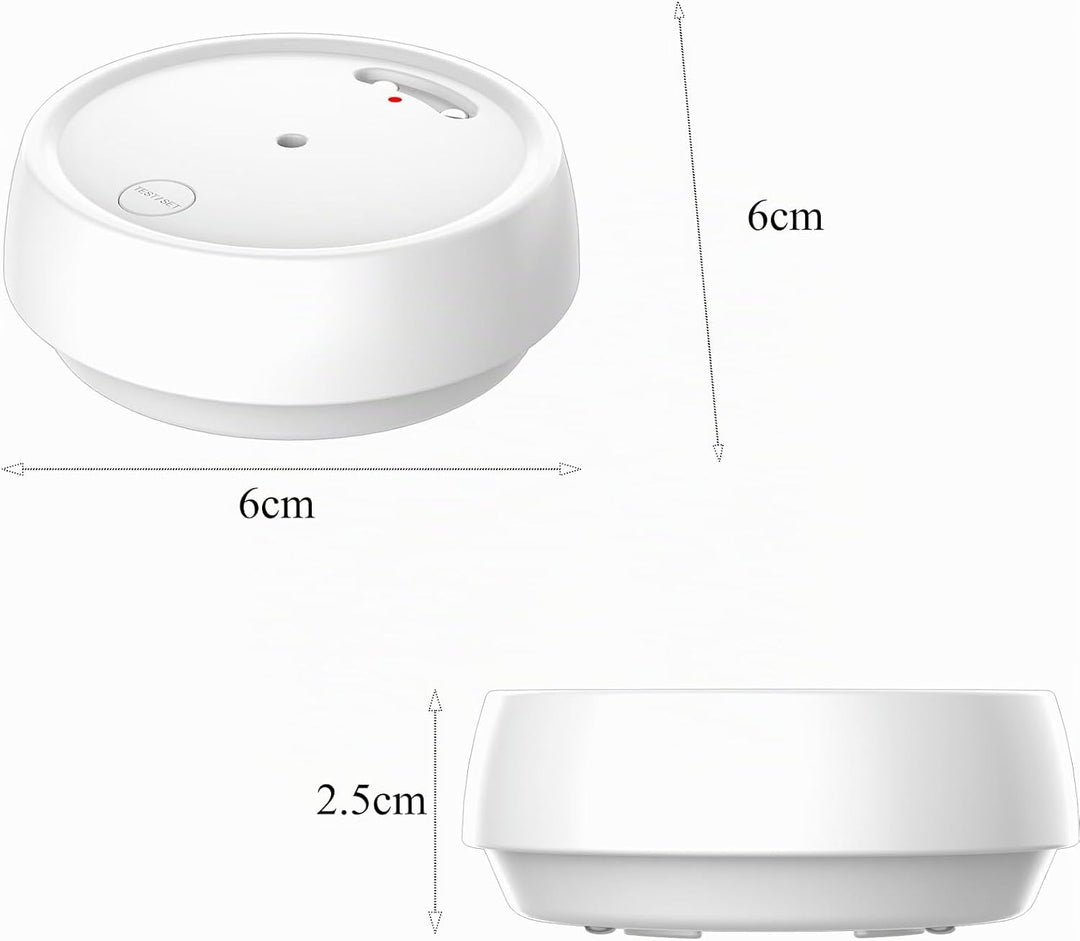 3Pack Wassermelder WLAN mit Batterie, IP66 Wassersensor, 80dB Wasseralarm Kompatibel mit Tuya/Smart