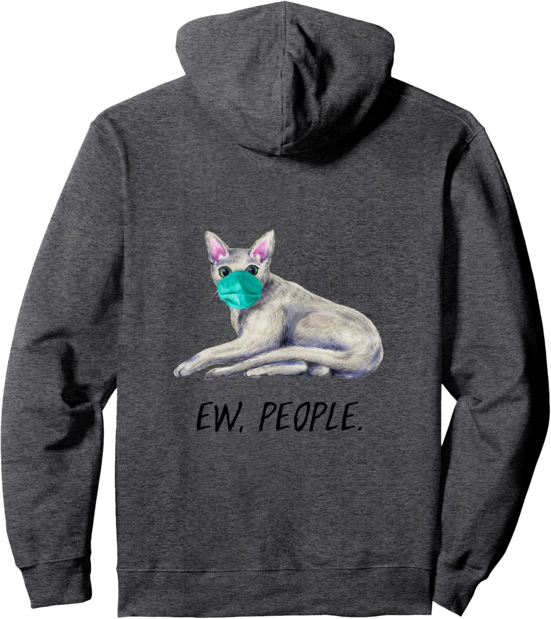 RUSSISCH BLAU Katze mit Gesichtsmaske Mundschutz Pullover Hoodie
