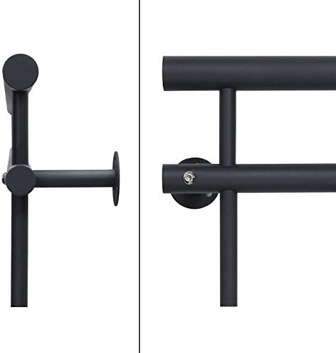 ECD Germany Französischer Balkon 184 x 90 cm | mit 14 Füllstäben | Anthrazit | matt und rau | Anthra