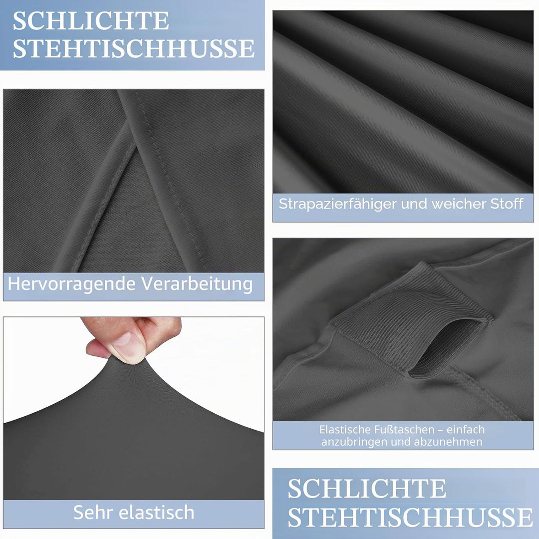 6 Stück stehtisch hussen stehtische Spandex Stretch Tischdecke 80cm, für Bistrotisch Ø 80-85 cm, Für