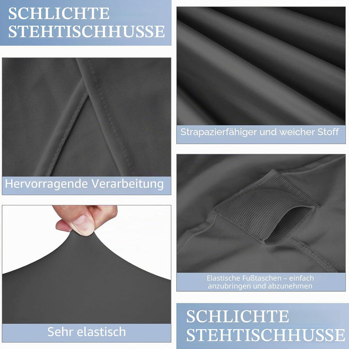 6 Stück stehtisch hussen stehtische Spandex Stretch Tischdecke 80cm, für Bistrotisch Ø 80-85 cm, Für