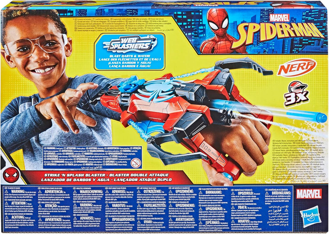 Marvel Spider-Man Dart & Splash Blaster, Superhelden-Spielzeug ab 5 Jahren, Nerf Spider-Man Blaster,