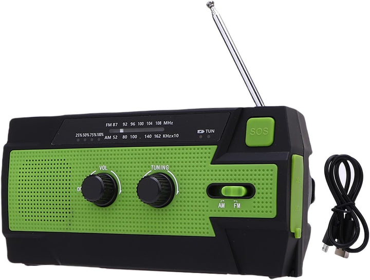 Notfallradio FM AM 4000mAh Hand Crank Solar Tragbares Radio mit LED -Taschenlampen -Motion -Sensor L