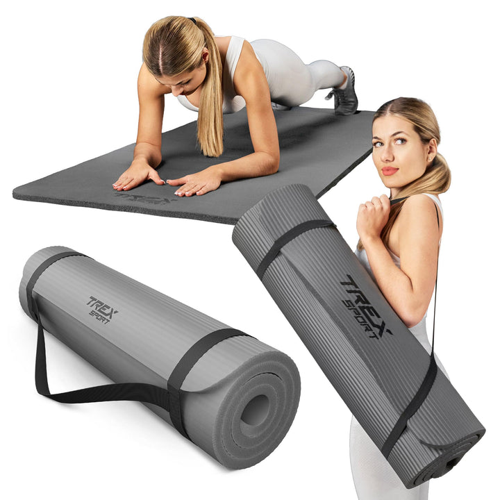 Gymnastikmatte Fitnessmatte 2cm TX-029NGM | NBR Yogamatte Pilates 190×80×2cm | Trainingsmatte rutsch