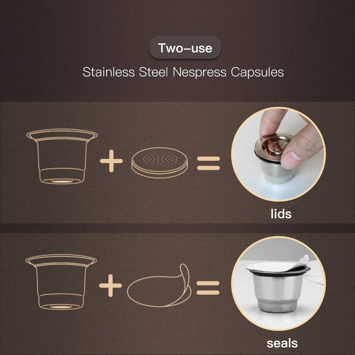 i Cafilas Wiederbefüllbaren Espresso Kaffeekapsel aus Edelstahl zum Nachfüllen - Wiederverwendbare R