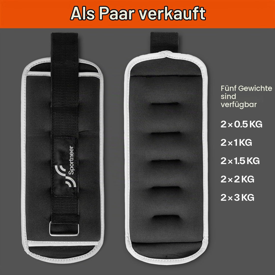 Sportneer Knöchelgewichte für Beine und Arme - Gewichtsmanschetten Set für Frauen und Männer für Kra
