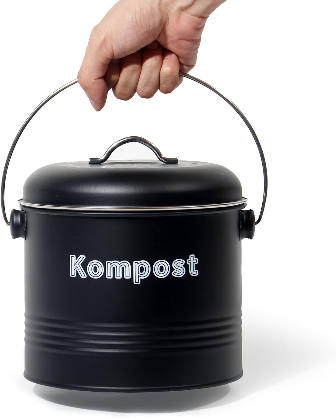 Theo&Cleo Biomülleimer Küche 3,5 L, Bio Mülleimer Geruchsdicht mit Aktivkohlefiltern, Komposteimer M