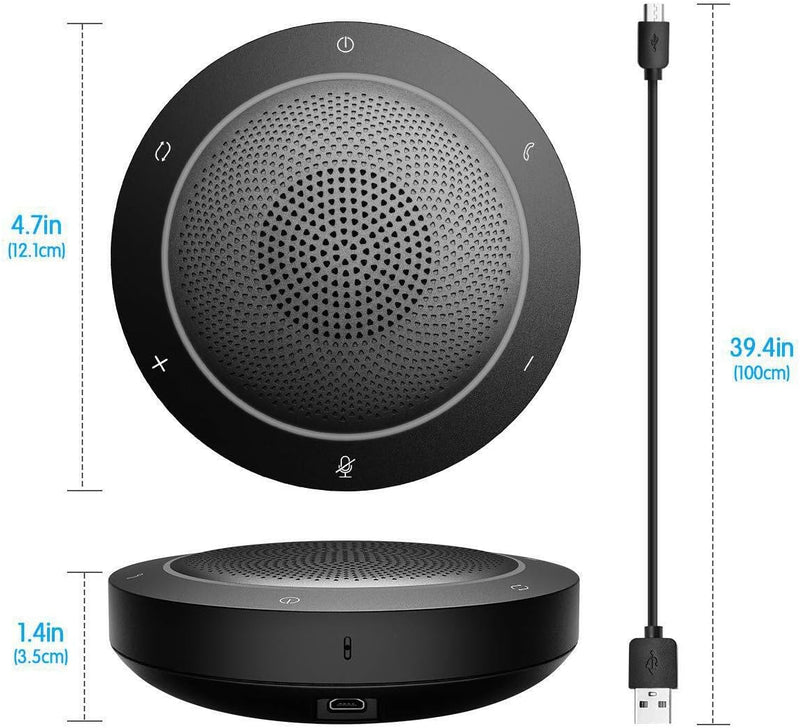 Kaysuda Bluetooth Conference Speakerphone Drahtloses Mikrofon und Lautsprecher für Skype, Zoom, Face