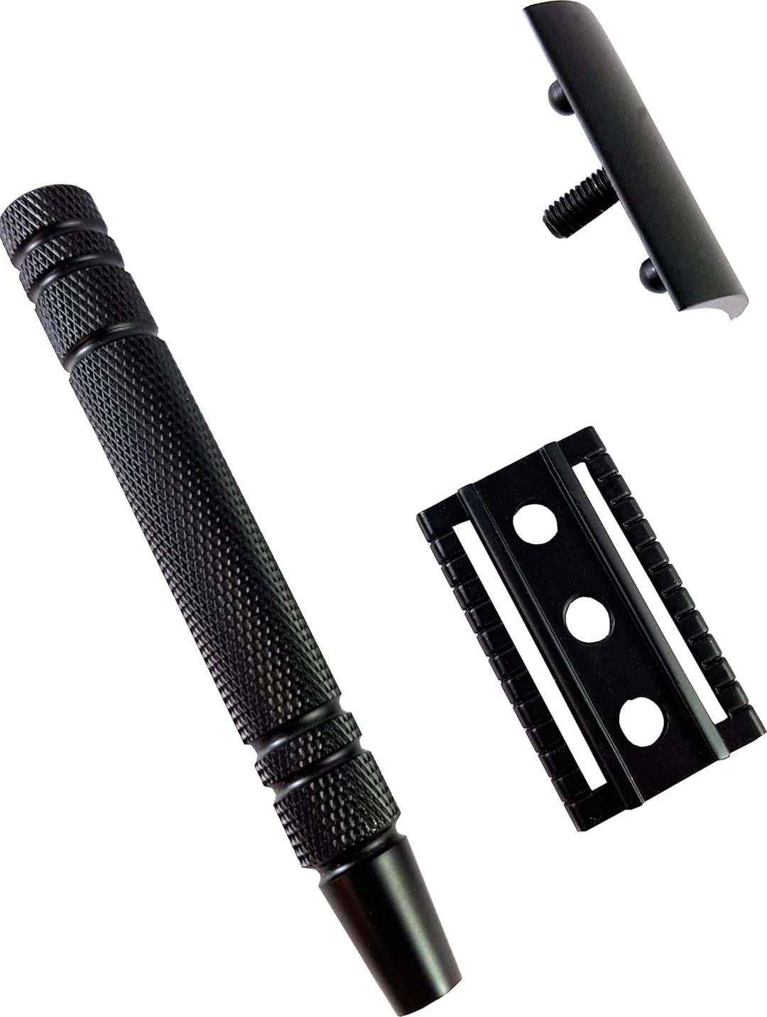 Hans Baier Exclusive Rasierhobelset Metall schwarz inkl. 10 Rasierklingen