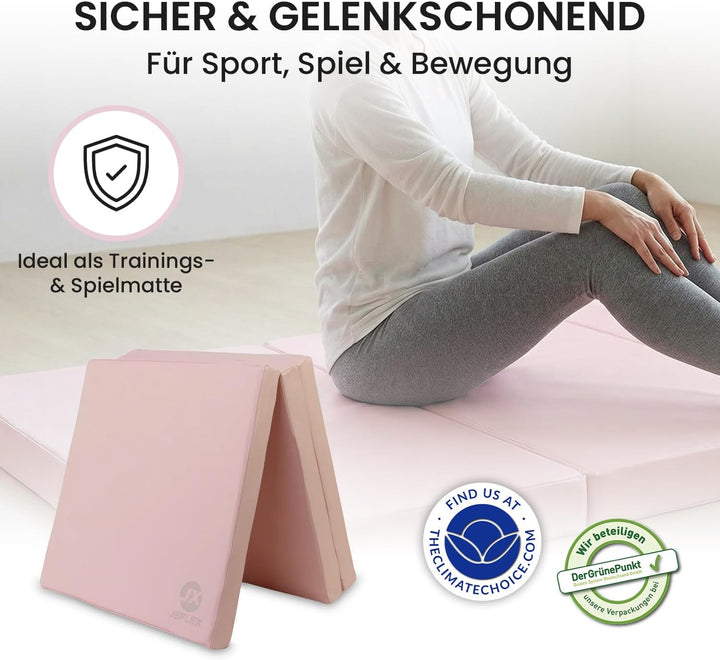 Jeflex - klappbare Weichbodenmatte & Turnmatte 180 x 60 x 6 cm MADE IN GERMANY/Gymnastikmatte tragba