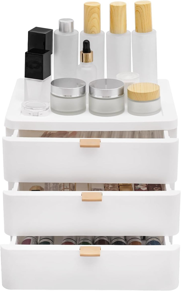 Aufbewahrungsbox mit 3 Schubladen, Schreibtisch Organizer Kosmetik Schubladenbox Desktop Schubladen