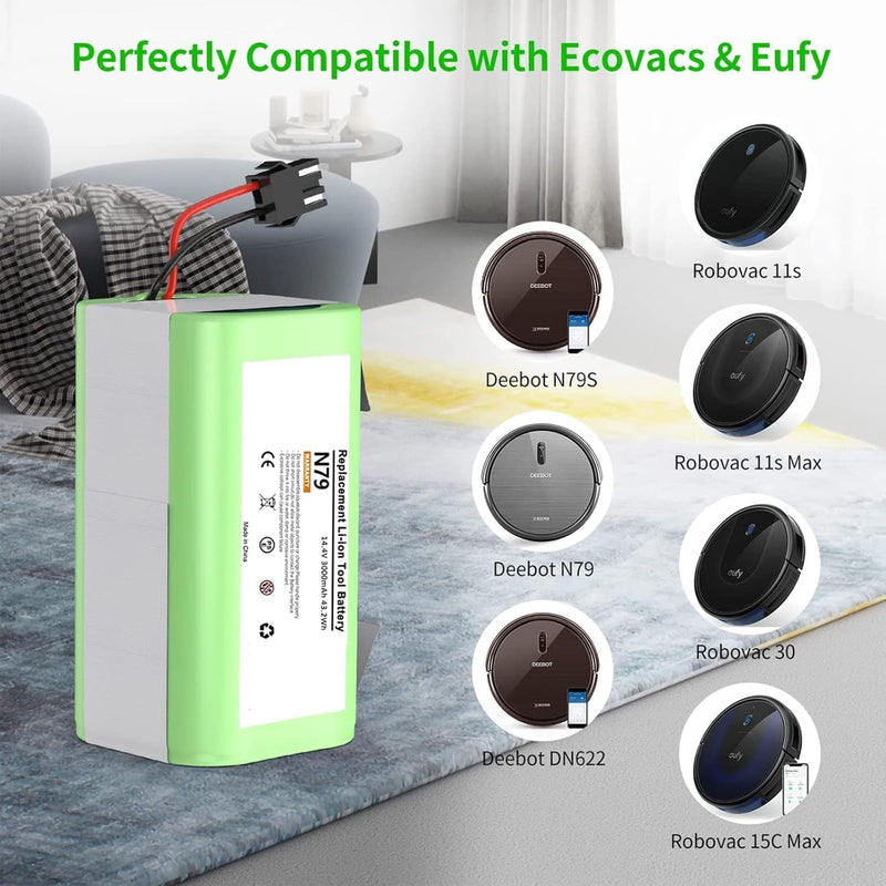 3000mAh Ersatzakku für Deebot N79 N79S DN622, Eufy RoboVac G10 G20 G30 G35 G40 Hybrid RoboVac 11 11S