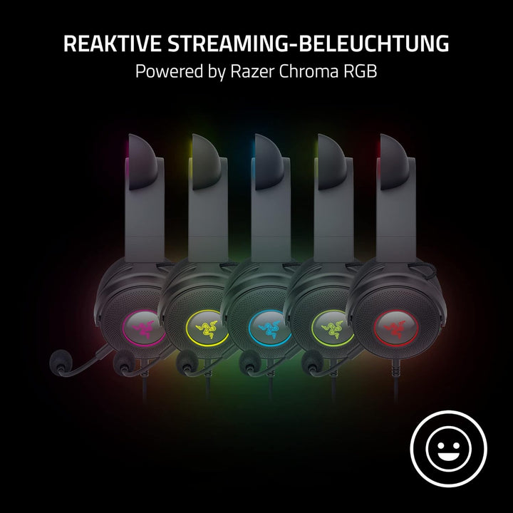 Razer Kraken Kitty Edition V2 Pro - Kabelgebundenes RGB-Headset mit austauschbaren Ohrhörern (Reakti