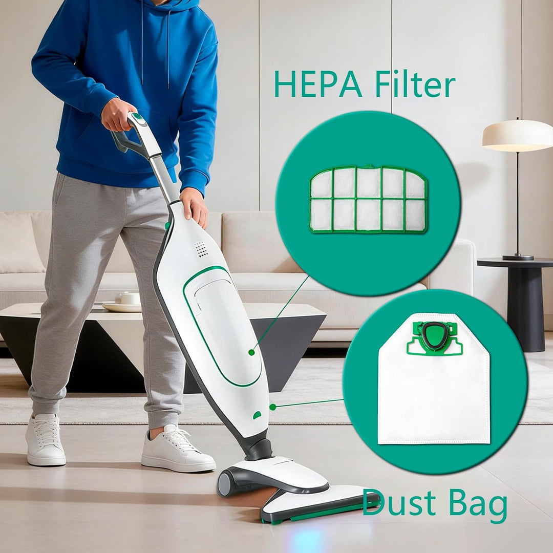 12 Stück Staubsaugerbeutel und 3 Fliter für Vorwerk VK200 FP200 Staubsaugerbeutel vk 200