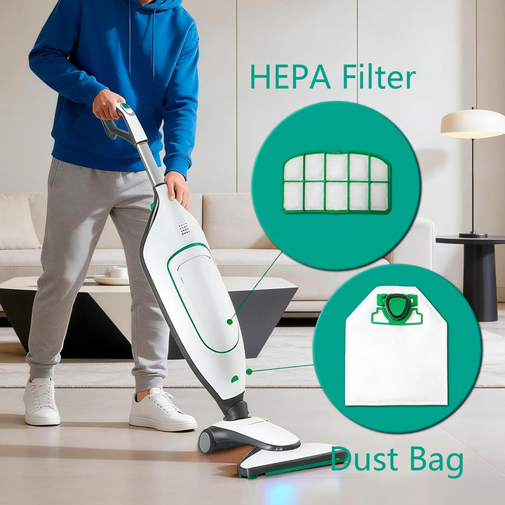 12 Stück Staubsaugerbeutel und 3 Fliter für Vorwerk VK200 FP200 Staubsaugerbeutel vk 200