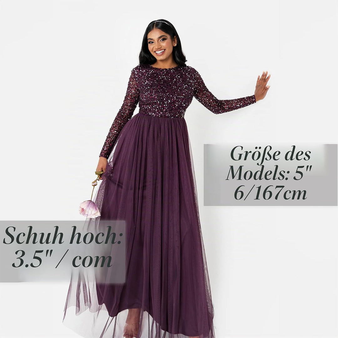 Maya Deluxe Damen Bridesmaid Dress Beere 34, Beere 34