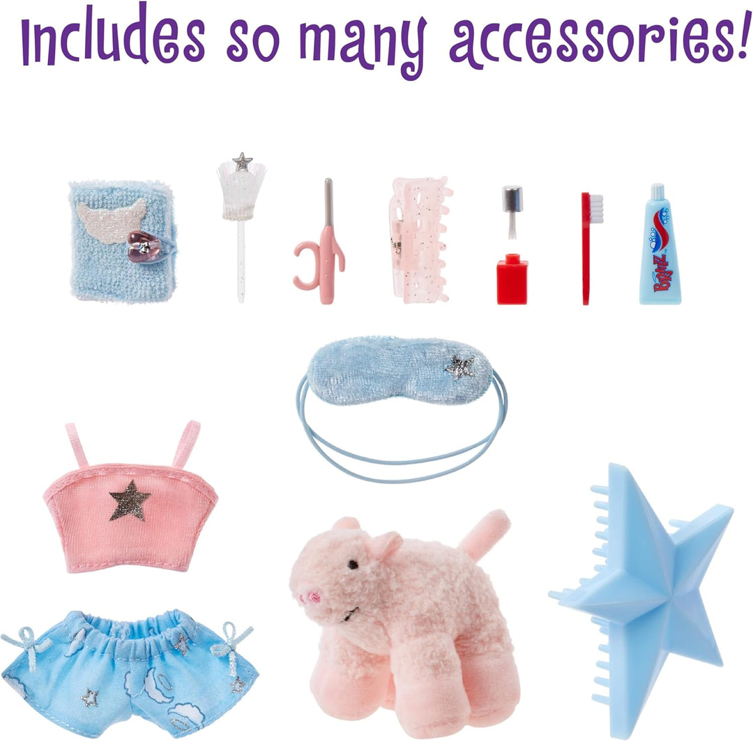 Bratz Slumber Party - Cloe Modepuppe - Mit 2 Pyjama-Garnituren, Plüschtier und Accessoires - Für Kin