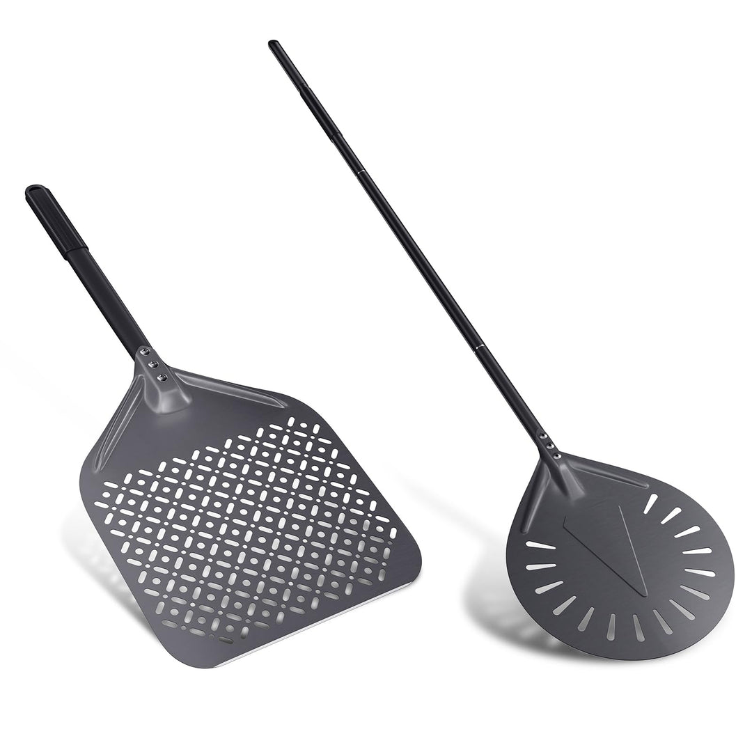 30cm &amp; 23cm Pizzaschaufel, 30cm Pizzaschaufel aus hart eloxiertem Aluminium mit Griff Guter Griff Ei