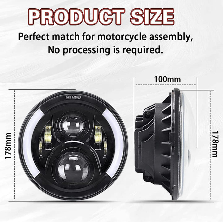 SKUNTUGUANG 7 Zoll Schwarz Daymaker LED Scheinwerfer Halo Engels-Auge Und Bernstein Blinker Für 97-1