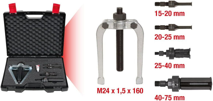 KS Tools 660.0015 Präzisions-Innen-Auszieher-Satz Ø 15-75mm, 5-tlg., 15-75mm