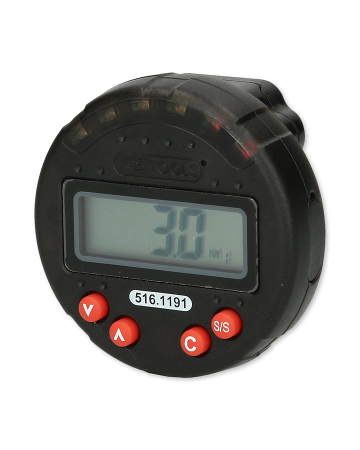 KS Tools Digitaler Drehwinkelmesser mit Magnet Ø 55,0 mm 516.1191 I Mit LED-Anzeige I Winkel Messger