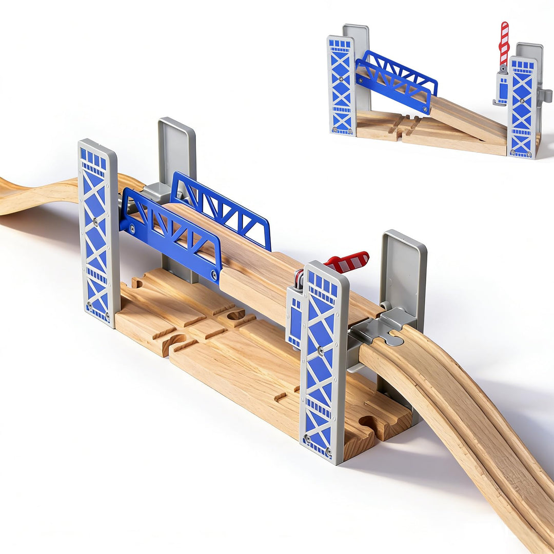 Holzeisenbahn Zubehör, Holz Eisenbahn Brückenspielzeug, Holz Eisenbahn Kinder Zug Spielzeug, Kompati