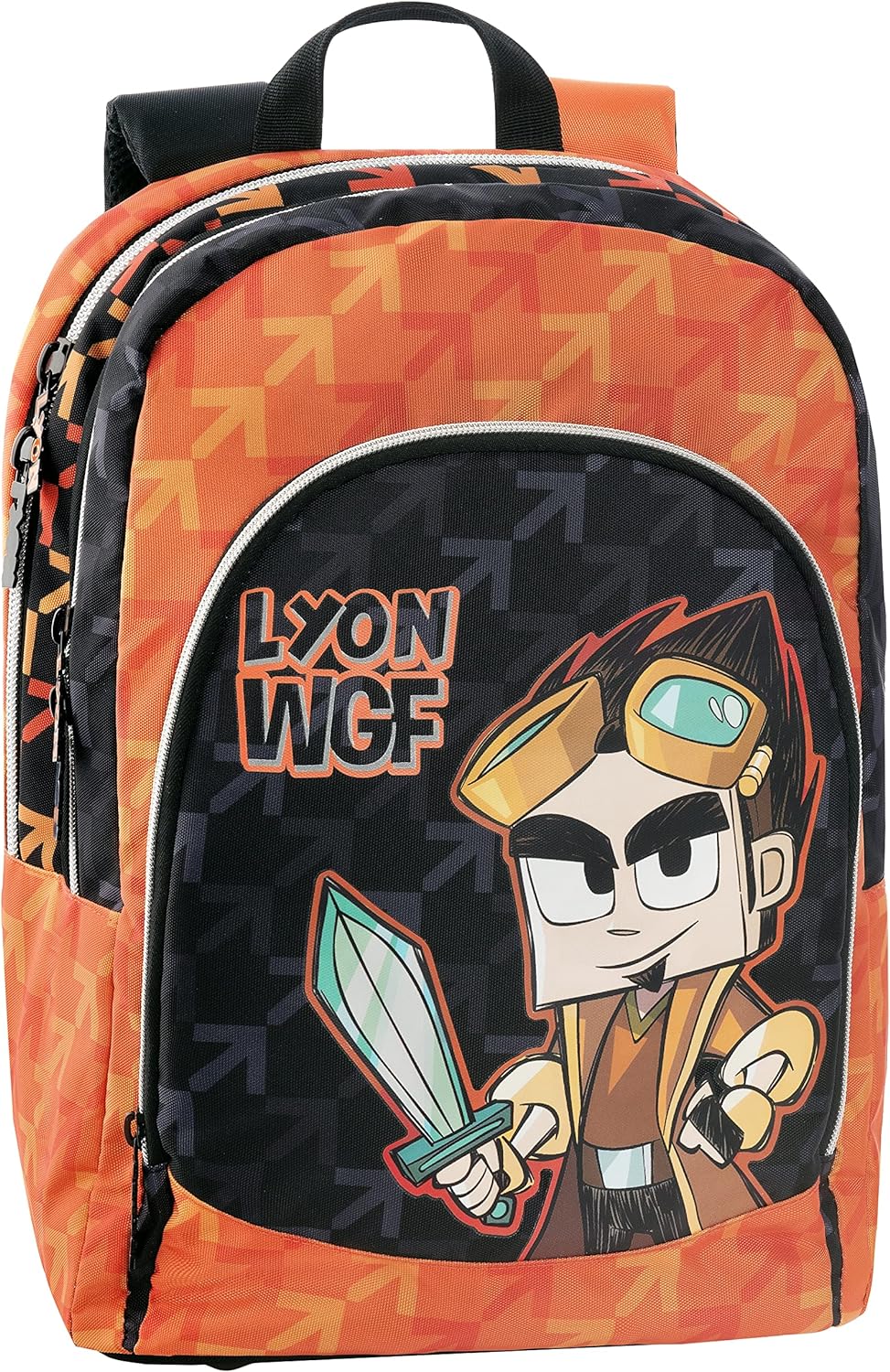 LYON GAMER Neuer Abnehmbarer Trolley organisierter Rucksack, schwarz orange, schwarz orange, lässig,