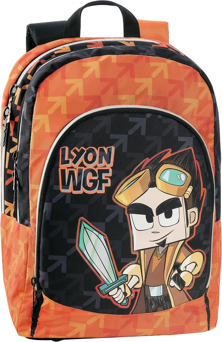 LYON GAMER Neuer Abnehmbarer Trolley organisierter Rucksack, schwarz orange, schwarz orange, lässig,