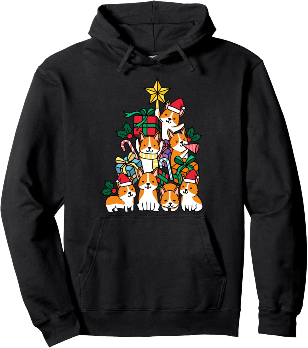 Weihnachtsbaum Corgi Hund Pullover Hoodie