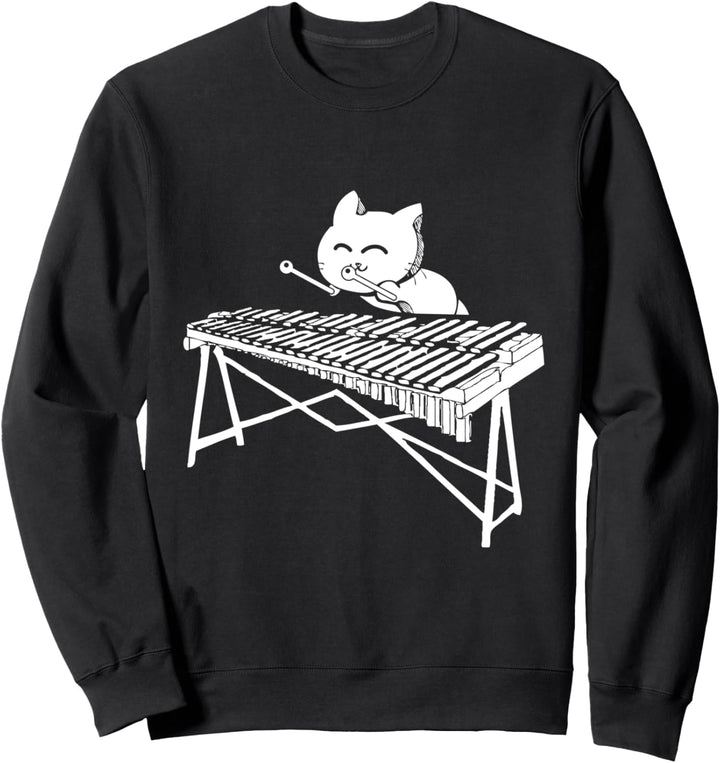 Katze spielt Xylophon Schlagzeug Musikinstrument Sweatshirt