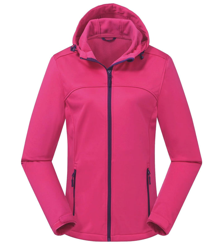 Damen Softshelljacke Wasserdichte Atmungsaktive Leichte Fleece Kapuze Übergangsjacke Laufen Wanderja