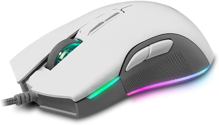 Newskill Eos Ivory Professionelle Gaming-Maus mit RGB-Beleuchtung, 16000 dpi und optischem Sensor Pi