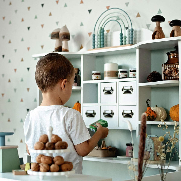 Roba Kaufladen Macaron Mint-Weiss aus Holz - Grosser Kaufmannsladen für Kinder - Marktstand