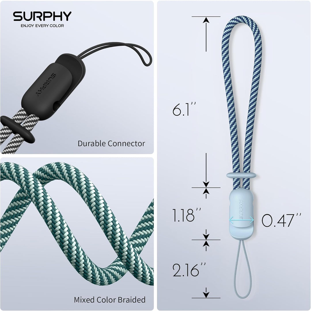 SURPHY 3 Stück Handschlaufe Handy Verstellbares mit Patch, Handykette Kurz Universal Handyband Schlü