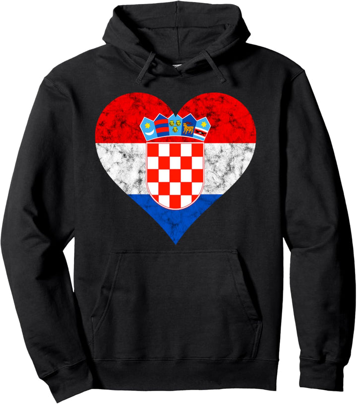 Kroate Herz Kroatien Stolz Kroatische Flagge Hrvatska Liebe Pullover Hoodie