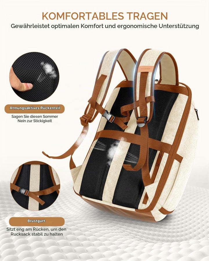 Ponhog Rucksack Damen, Gross Laptop Rucksack 17 Zoll, Reiserucksack mit Anti Diebstahl Computerfach,