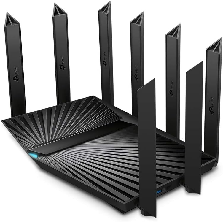 TP-Link Archer AX90 Wi-Fi 6 Gigabit Triband WLAN Router (4804 Mbit/s +1201Mbit/s 5 GHz, 574 Mbit/s 2