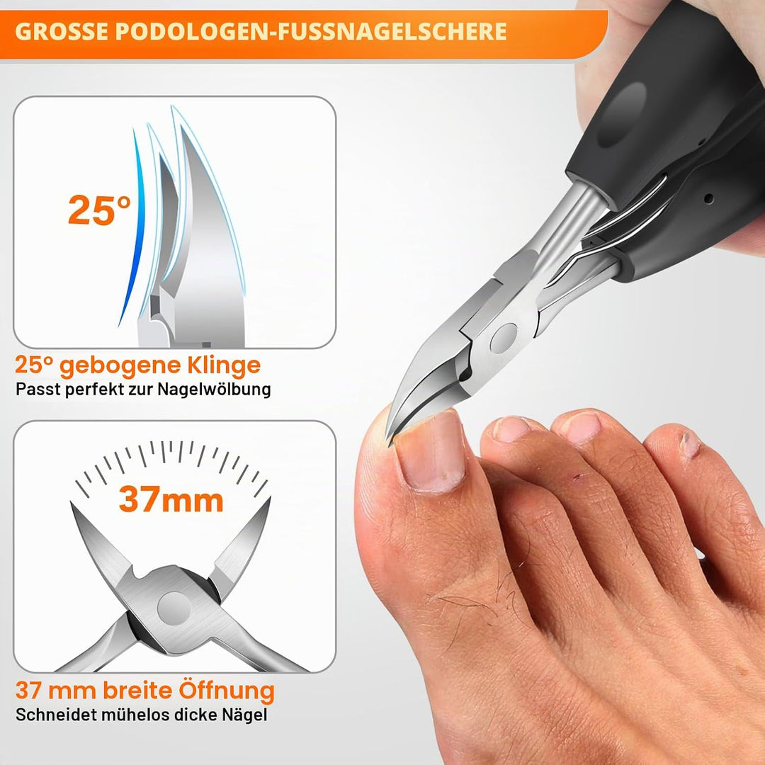 Profi Nagelknipser für Fussnägel, DRMODE Gross Zehennagelknipser für Senioren Dicke Näge mit Breiter